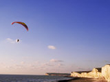 Paraglider and Chalk Cliff Coast (UK)