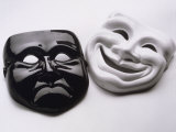 Buy Black and White Image of Ceramic Theater Masks at AllPosters.com