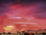 Buy Hay Bales and Sunset, Wood County, TX at AllPosters.com