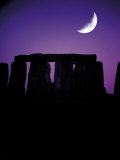 Crescent Moon Over Stonehenge, England