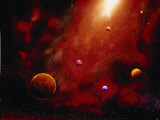 Buy Illustration of Planets and Red Glowing Star at AllPosters.com