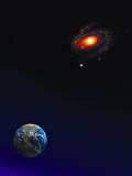 Buy Illustration of Earth, Stars and Galaxy at AllPosters.com