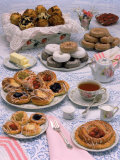 Buy Table Set with Tea and Various Pastries at AllPosters.com