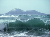 Buy Waves with Anak Krakatoa Volcano Behind, Sunda Straits, Indonesia at AllPosters.com