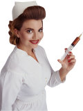 Nurse Holding Hypodermic Needle