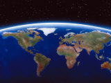 Buy Space Illustration of Earth and Stars at AllPosters.com