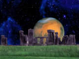 Buy Stonehenge at Night with Mars in Background at AllPosters.com