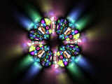 Stained Glass Style Pattern on Dark Background
