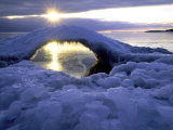 Buy Ice Bridge on Shore of Lake Superior at Little Presque Isle, MI at AllPosters.com