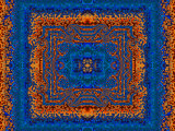 Buy Blue and Orange Morrocan Style Fractal Design at AllPosters.com