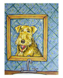 Airedale Terrier Brushing Teeth