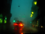 Buy Misty View of Car Lights on a City Street During a Rain Storm at AllPosters.com