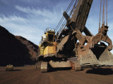 Buy A Power Shovel Towers over a Truck and Men at AllPosters.com