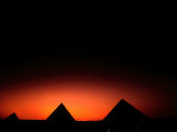 Pyramids of Giza at Sunset