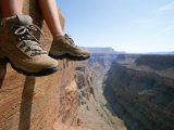 Buy The Boot-Shod Feet of a Hiker Dangle over the Side of a Cliff at AllPosters.com