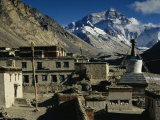 Buy Rongbuk Monastery with Mt. Everest in the Background at AllPosters.com