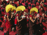 Buddist Monks at Nechung Monastery During Losar Festivities