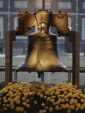 Close View of the Liberty Bell, and Flowers Beneath It