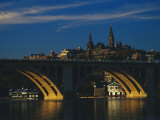 Buy Dusk View of Georgetown University Above Key Bridge over the Potomac River at AllPosters.com