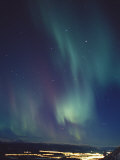 The Aurora Borealis over a City
