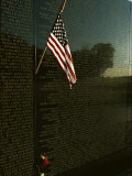 American Flag Left at the Vietnam Veterans Memorial