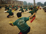 Buy Children Practice Kung Fu in a Field at the Ta Gou Academy at AllPosters.com