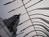 A View Through Guard Rails at the Top of the Empire State Building