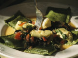 Plate of Ravioli with Artichokes and Tomatoes