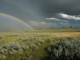 A Double Rainbow Appears Above the Sagebrush in Wyoming