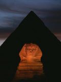 Equinox Sunset at the Sphinx, with Menkaures Pyramid in Background