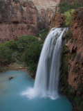 A Blue Waterfall Wets the Arid Landscape of the Grand Canyonl