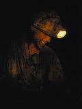 Buy A Miner with a Head Lamp Works Inside the Csa Coal Mine at Karvina at AllPosters.com