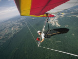 View of a Hang-Glider from a Wing-Mounted Camera as He Flies over Cumberland Valley
