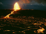 Buy A Blazing Fountain and a River of Lava Pour from a Vent of the Volcano at AllPosters.com