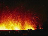 Buy Fountains of Molten Lava Shoot 250 Feet Above Hawaii Islands Kilauea Crater at AllPosters.com