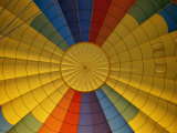 Looking up at the Inside of a Colorful Hot Air Balloon