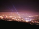 Hollywood Lit up by Spotlights