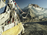 Prayer Flags Wave Outside the Potala, Former Abode of the Dalai Lama