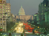 The U.S. Capitol Building Viewed from Pennsylvania Avenue at Twilight