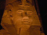 A View of the Great Sphinx at Night, Lit by a Light Show