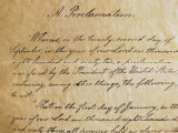 Close-up of a Copy of the Emancipation Proclamation