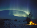 The Northern Lights Shine over a Campsite
