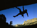 Silhouetted Rock Climber above Tuolumne Meadows