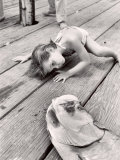 Buy Allen Cook's Daughter Looking at the Open Mouth of a Just Caught, Giant Fish at AllPosters.com