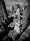 Birds Eye View of New York City Looking Southeast Downtown Towards Battery Park Fotografie-Druck