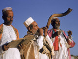 Indian Rabbi Blowing the Shofar Horn on the Jewish Sabbath