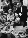 President Lyndon Johnson Chatting with William David Marlow About Easing Poverty of People