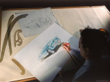 Designers drawing the 1947 Studebaker convertible