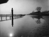 Flooded Race Track at Churchill Downs Submerged in Water from the Surging Ohio River