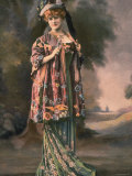 Buy Mme. Charlotte Wiehe Modeling Green Robe du Soir Decorated with Roses and Manteau Japonais at AllPosters.com